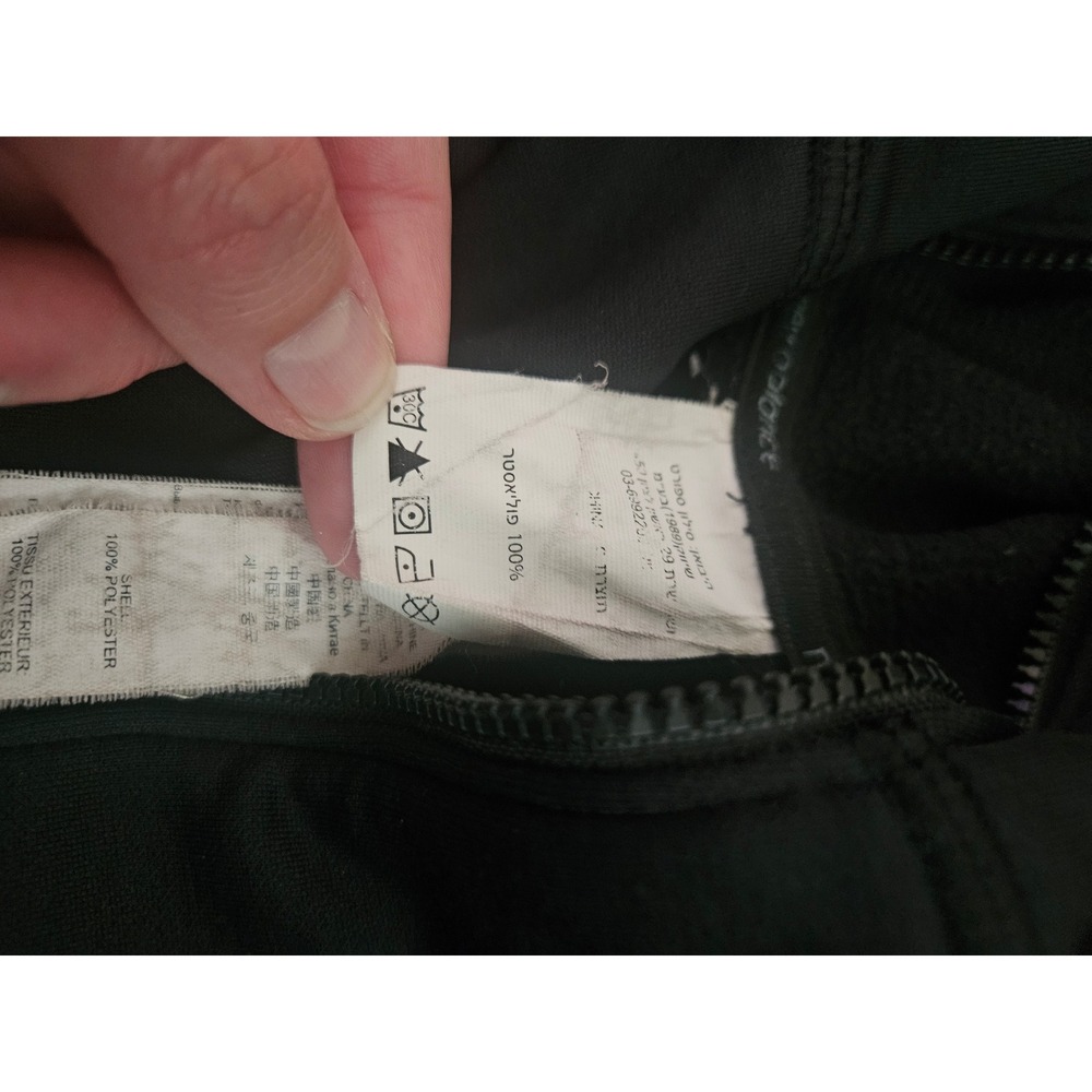 New Balance Full Zip Hoodie Womens Medium Black Excellent Hebrew Graphic Fleece - Picture 9 of 12